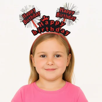 Doğum Günü Kutlaması İçin Kırmızı Taç – Işıltılı Yazılı Parti Tacı (5047)