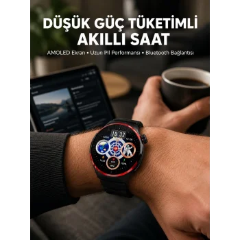 Dokunmatik Akıllı Saat Kablosuz Şarj AMOLED Ekran Yeni Nesil