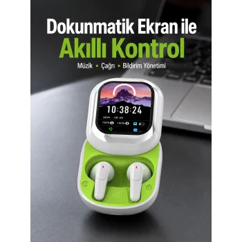 Dokunmatik Ekranlı Aktif Gürültü Azaltma Özellikli Kablosuz Kulaklık V5.4