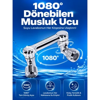 Döndürülebilir Musluk Mutfak Banyo Musluk Ucu Başlığı 4 Filtreli