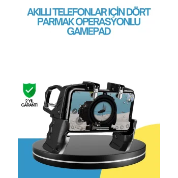 Dört Parmak Destekli Mobil Gamepad Tetikli Oyun Kontrolcüsü