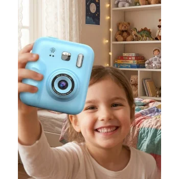 Eğlenceli Çocuk Kamerası Anında Baskı ve Renkli Kalem Setli