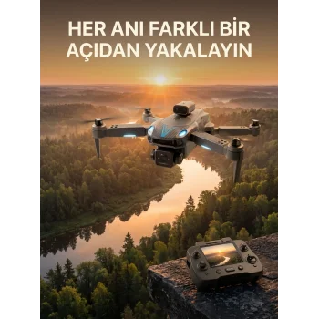 Ekranlı Kumandalı Çift Kameralı Drone ile Havadan Çekim