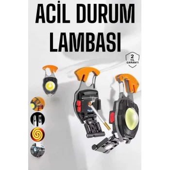 El Feneri Acil Işık Seti Tornavida Düdük Kapak Açma Kamp Lambası