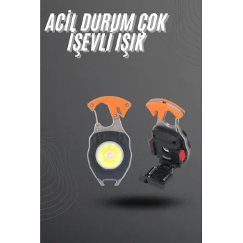 El Feneri LED Anahtarlık Çok Fonksiyonlu Mini Çakmak Özellikli
