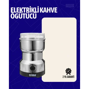 Elektrikli Sessiz Kahve Öğütücü | Çok Fonksiyonlu, 200W, AB Fişli, Kolay Temizlenir
