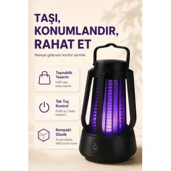 Elektrikli Sinek Öldürücü Mor Işıklı Taşınabilir Haşere Kovucu Lamba Cihazı