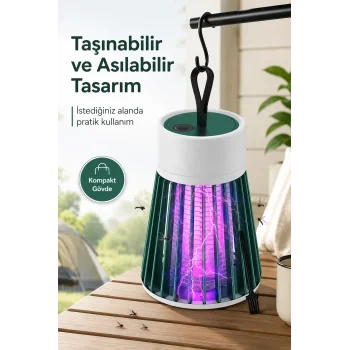 Elektrikli Sinek Öldürücü Mor Işıklı Taşınabilir Haşere Lambası Tek Tuşlu Cihaz