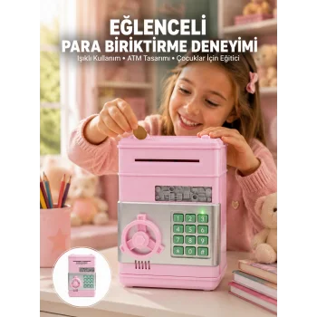 Elektronik Şifreli Otomatik Para Yutan Çocuk Kumbarası