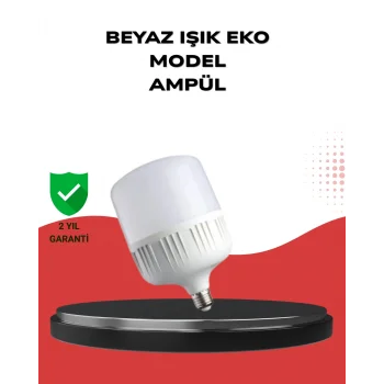 Enerji Tasarruflu Şarjlı LED Ampul 30W Beyaz Işık