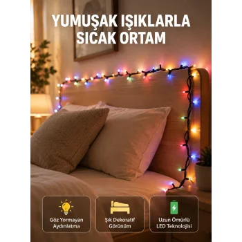 Enerji Tasarruflu Şeffaf Kablo 5 m 50 LED Dekor Işık Yeni Nesil
