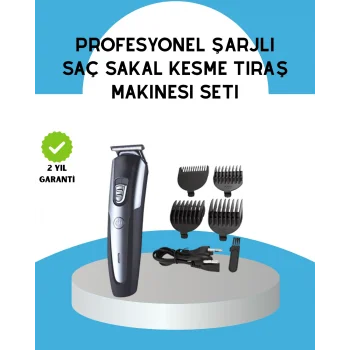 Ergonomik Profesyonel Tıraş Makinesi Saç Sakal Kesme ve Düzeltme