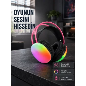 Ergonomik RGB Bluetooth Kulaklık 3D Ses Yeni Nesil