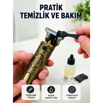 Erkek Bakım Tıraş Makinesi 1500 mAh Lityum Batarya 1 mm 2 mm 3 mm Taraklı
