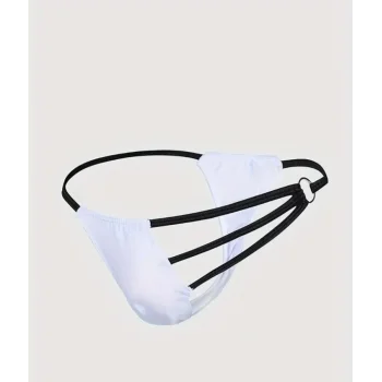 Erkek Beyaz Metalli Tanga İç Giyim