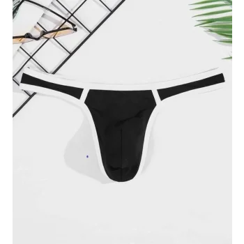 Erkek Biyeli Siyah Tanga