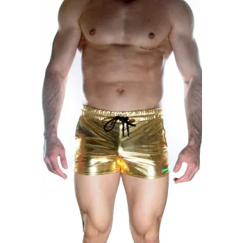 Erkek Gold Lame Short