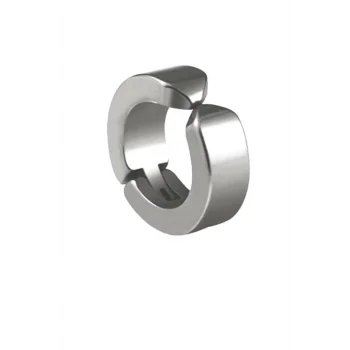 Erkek Küpesi - 1 Adet Çelik Kıstırmalı Küpe Paslanmaz Atmaz Çelik Gümüş Renk Küpe