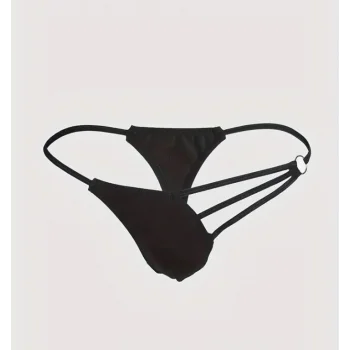 Erkek Siyah Metalli Tanga İç Giyim