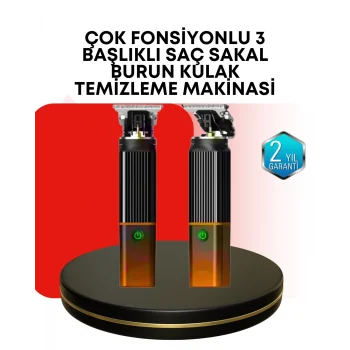 Erkekler İçin Şarjlı 3’ü 1 Arada Trimmer Seti – Güçlü Motor, Sessiz Çalışma