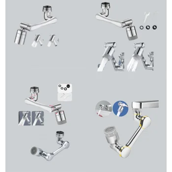 Esnek 1080° Musluk Başlığı 3 Eklemli Hareketli Su Modlu Lavabo Aparatı