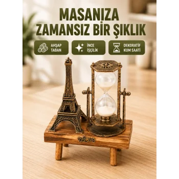 Ev, Ofis ve Kafeler İçin Retro Ahşap Kum Saati Dekorasyonu