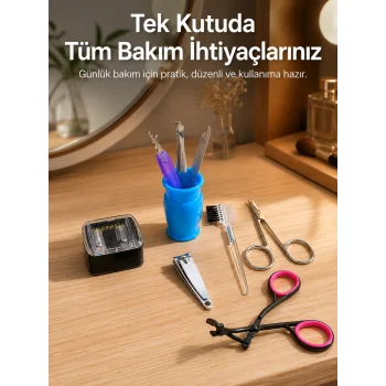 Ev Tipi Manikür Seti Cımbız Tırnak Makası Kaş Makası Bakım Kiti