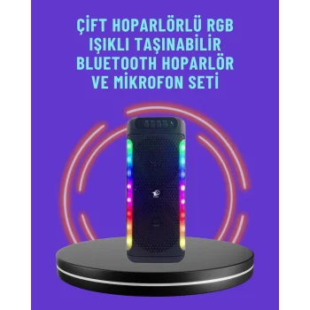 Ev ve Dış Mekan Kullanımına Uygun RGB Işıklı Hoparlör