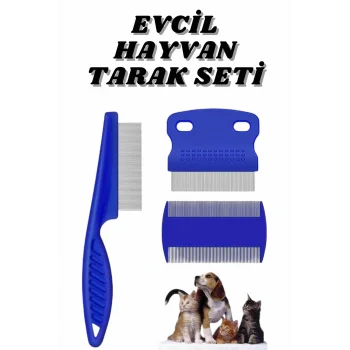 Evcil Hayvan Bit Tarağı Seti Paslanmaz Çelik lı 4lü Set