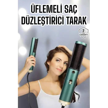 Fön Tarak Saç Düzleştirici Üflemeli Fön Makinesi Sıkı Dişli Taşınabilir