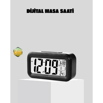 Fotoselli Dijital Masa Saati Aydınlatmalı Alarm ve Tarih Göstergeli