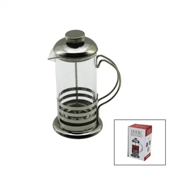 FRECHPRESS METAL KAFES - METAL KAPLAMALI KAPAK 350ML CAM BİTKİ SÜZGEÇİ (5047)