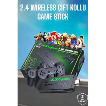 Game Stick 2000 Oyunlu 2.4G Kablosuz Çift Kol Yüksek Hassasiyetli Wireless