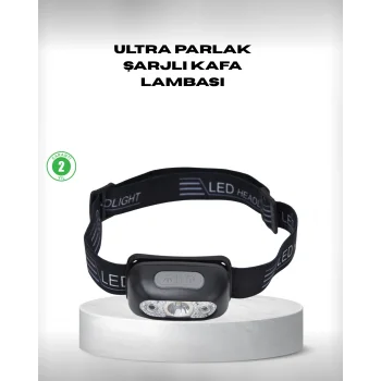 Gece Balıkçılığı İçin Ultra Parlak Şarjlı Kafa Lambası | 4 Işık Modu + USB Şarj