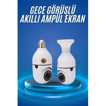 Gece Görüşlü Akıllı Dönebilen Ev Kamerası Ampül Kamera