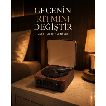 Gece Lambası Bluetooth Hoparlör Dijital Saat Çok Fonksiyonlu Su Dalgası Işıklı