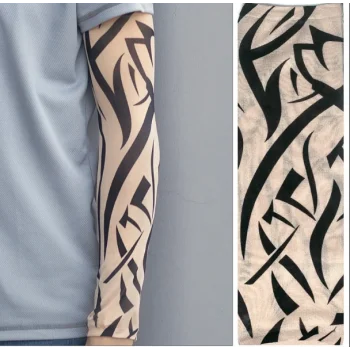 Giyilebilir Kol Dövmesi Çorap Dövme 3D Baskılı Kol Bacak Dövme 2 Adet Model 7 (5047)