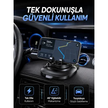Gizlenebilir Telefon Numaralı Araç İçi Telefon Tutucu Torpido Üstü Telefon Standı