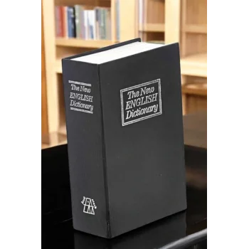 Gizli Kasa İngilizce Sözlüğü Kitap Görünümlü Anahtarlı Gizli Mini Çelik Kasa Kilitli