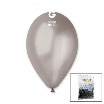 GM-110-38 METALİK - GÜMÜŞ BALON 11'' - 28CM - 100 PARÇA (5047)