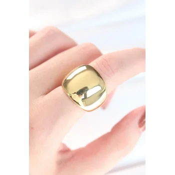 Gold Renk Ayarlanabilir Bombeli Ayna Yüzük