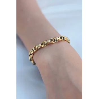 Gold Renk Çelik Zincir Kadın Bileklik