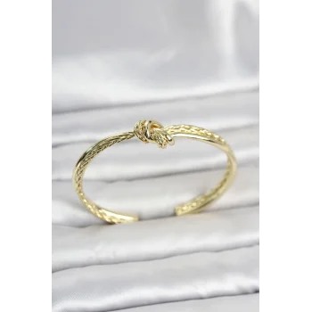 Gold Renk Düğüm Model Pirinç Kadın Bileklik