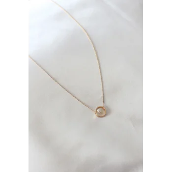 Gold Renk Minimal Kalp Figür Kadın Kolye