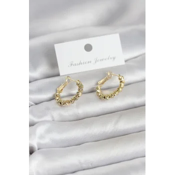 Gold Renk Pirinç Dorika Halka Kadın Küpe