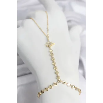 Gold Renk Pirinç Kutup Yıldızı Zirkon Taşlı Şahmeran
