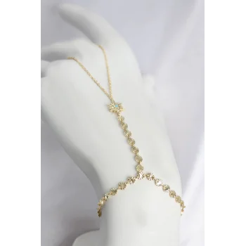 Gold Renk Pirinç Mavi Taş Detaylı Kutup Yıldızı Model Şahmeran