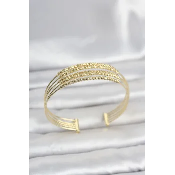 Gold Renk Pirinç Minimal Dorikalı Kadın Bileklik
