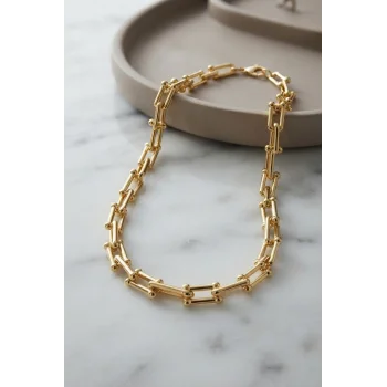 Gold Renk Pirinç Tifani Model Kadın Kolye