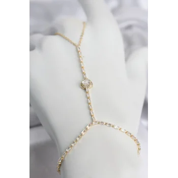 Gold Renk Pirinç Zirkon Taşlı Kalp Model Şahmeran
